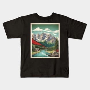 Banff Alberta Canada Vintage Poster Tourism Kids T-Shirt